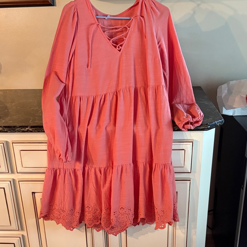 Old Navy Coral Tiered Dress